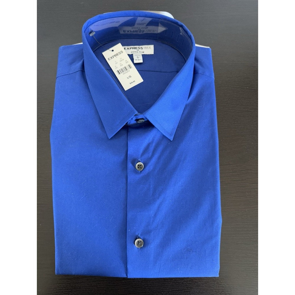 Men's Express Collard Long Sleeve Shirt Button Down Xtra Slim Fit Size Large New